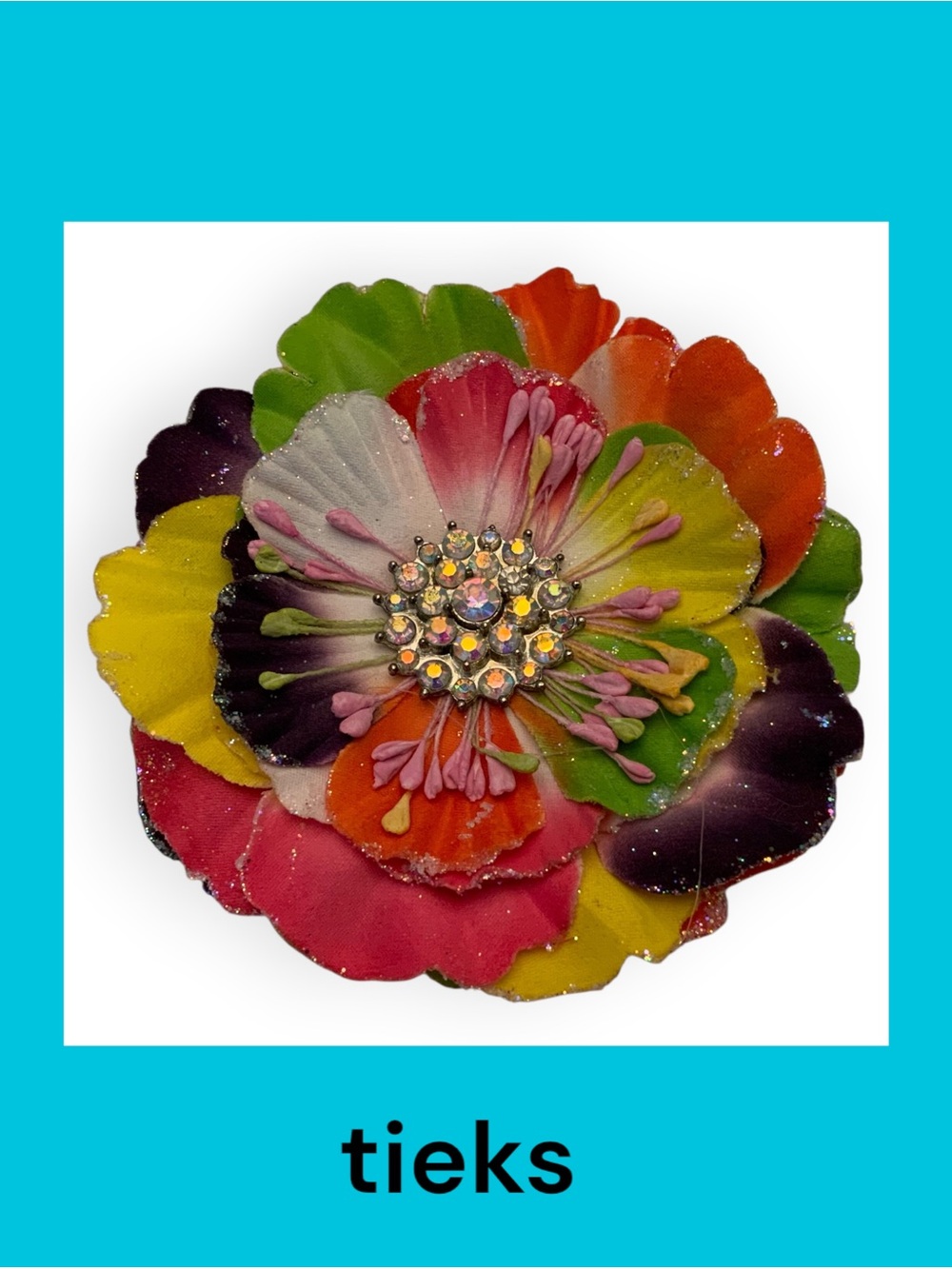 Tieks Rainbow Flower with Rhinestone Center